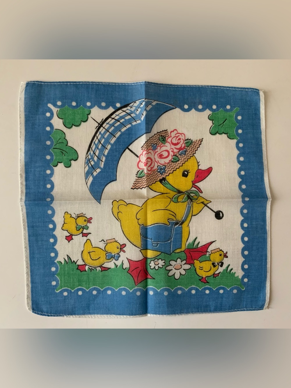 Vintage Child’s Handkerchief with Duck Image